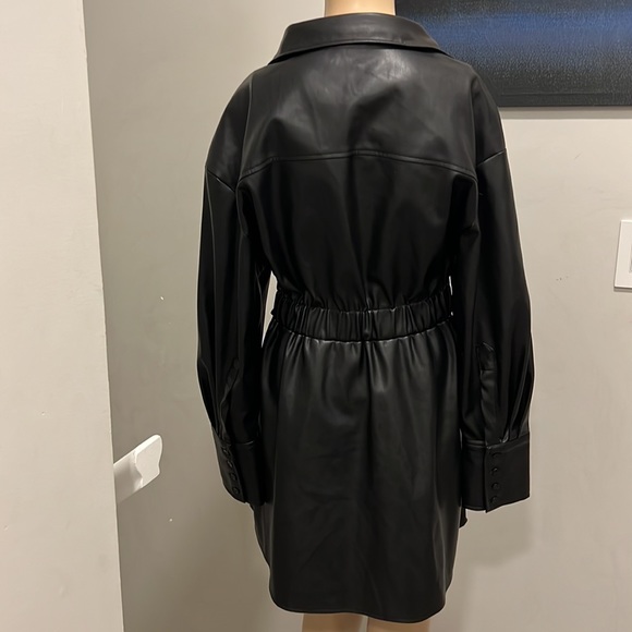 Zara black button-down leather dress US small - Picture 11 of 12